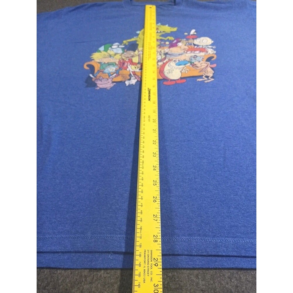 Vintage Nickelodeon Nicktoons T Shirt Blue Rugrats Reptar Arnold Ren Rocko XXL - Picture 8 of 11